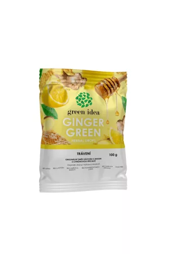 GINGER GREEN – Gyógynövényes cukorka gyömbér & méz 100 g