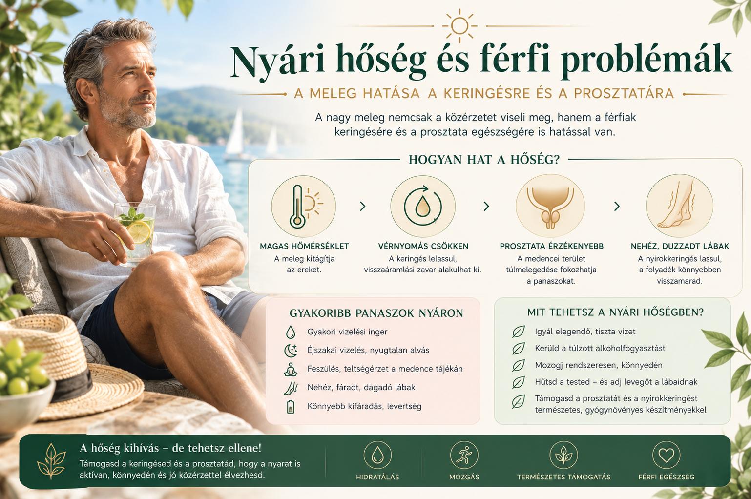 Nyári hőség és férfi problémák – a meleg hatása a keringésre és a prosztatára