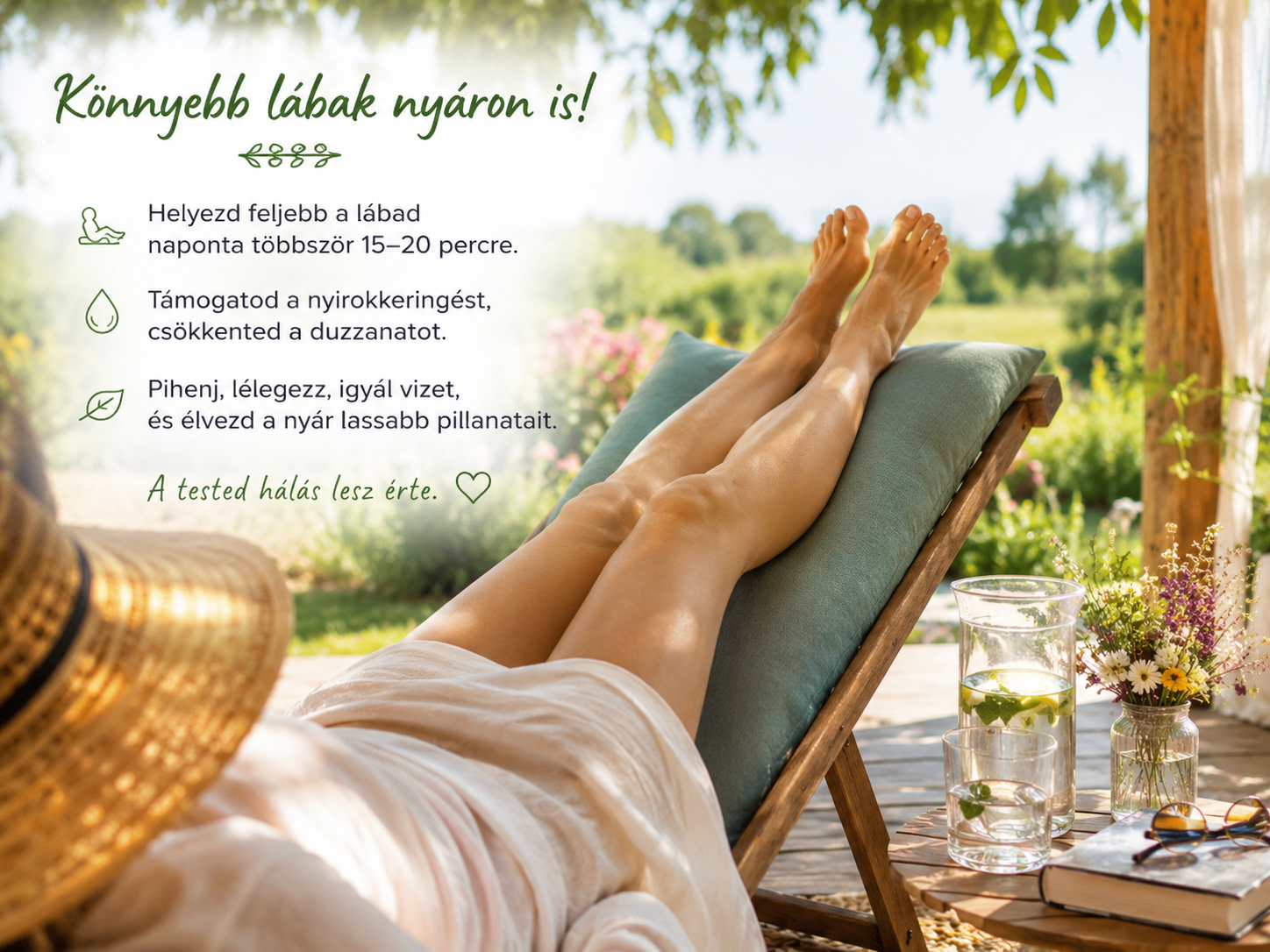 Lábak felemelve egy székre, nyirok segítése