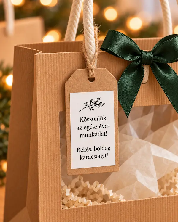 Céges üdvözlőkártya személyes üzenettel